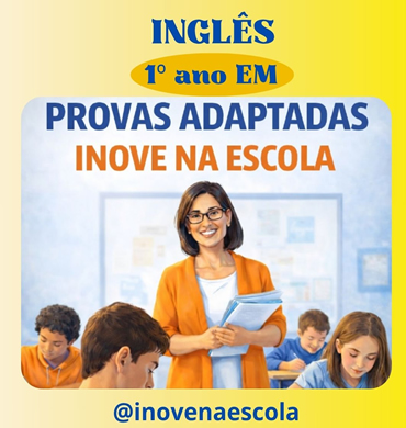 Capa Prova adaptada Inglês 1º ano Ensino Médio