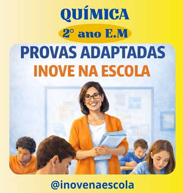 Capa Prova adaptada Química 2º ano Ensino Médio