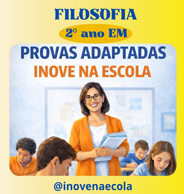 Capa Prova adaptada Filosofia 2º ano Ensino Médio