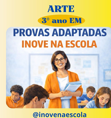 Capa Prova adaptada Arte 3º ano Ensino Médio