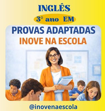 Capa Prova adaptada Inglês 3º ano Ensino Médio