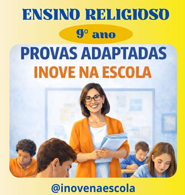 Capa Prova adaptada Ensino Religioso 9º ano