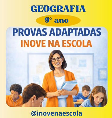 Capa Prova adaptada Geografia 9º ano
